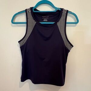 Sincerely Jules Women’s Medium Navy White Solid w Stripes Golf & Tennis Tank Top